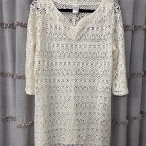 Merona Ivory Lace Swimsuit Coverup Resort Cruise Beach - SIZE L